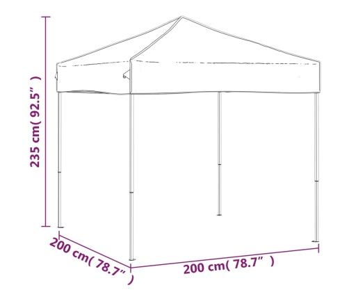 Carpa para fiestas plegable gris antracita 2x2 m