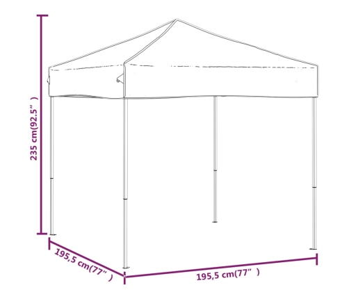 Carpa para fiestas plegable blanco 2x2 m