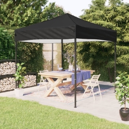 Carpa para fiestas plegable negro 2x2 m