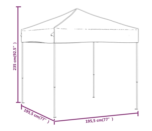 Carpa para fiestas plegable gris taupe 2x2 m