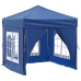 Carpa para fiestas plegable con paredes laterales azul 2x2 m