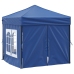 Carpa para fiestas plegable con paredes laterales azul 2x2 m