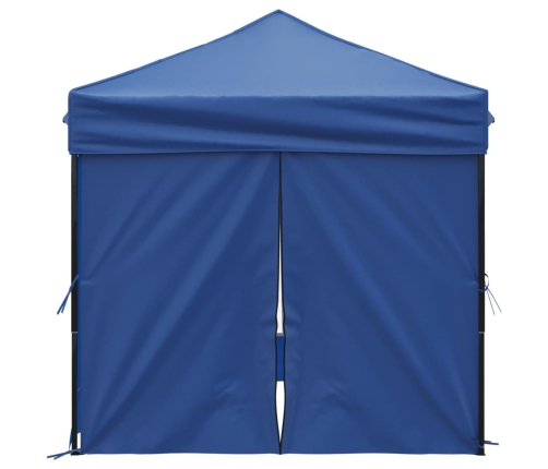 Carpa para fiestas plegable con paredes laterales azul 2x2 m