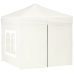 Carpa para fiestas plegable con paredes laterales crema 2x2 m