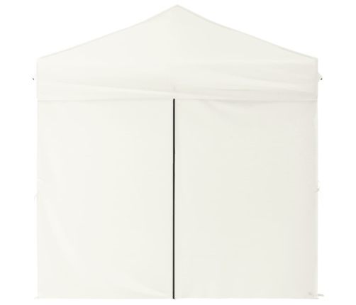 Carpa para fiestas plegable con paredes laterales crema 2x2 m