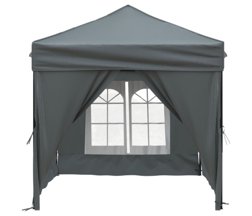 Carpa de fiesta plegable con paredes laterales antracita 2x2 m