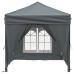 Carpa de fiesta plegable con paredes laterales antracita 2x2 m