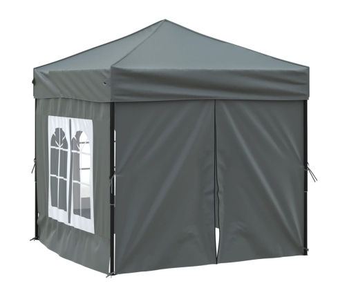 Carpa de fiesta plegable con paredes laterales antracita 2x2 m