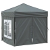 Carpa de fiesta plegable con paredes laterales antracita 2x2 m