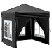 Carpa para fiestas plegable con paredes laterales negro 2x2 m