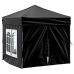 Carpa para fiestas plegable con paredes laterales negro 2x2 m