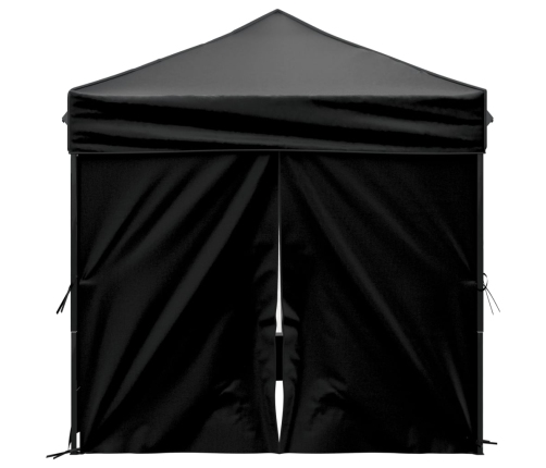 Carpa para fiestas plegable con paredes laterales negro 2x2 m