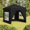 Carpa para fiestas plegable con paredes laterales negro 2x2 m