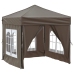 Carpa de fiesta plegable con paredes laterales gris taupe 2x2 m