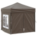 Carpa de fiesta plegable con paredes laterales gris taupe 2x2 m