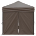 Carpa de fiesta plegable con paredes laterales gris taupe 2x2 m