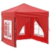 Carpa para fiestas plegable con paredes laterales rojo 2x2 m