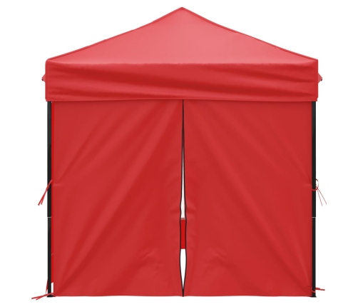 Carpa para fiestas plegable con paredes laterales rojo 2x2 m