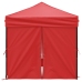 Carpa para fiestas plegable con paredes laterales rojo 2x2 m