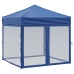 Carpa para fiestas plegable con paredes laterales azul 2x2 m