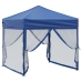 Carpa para fiestas plegable con paredes laterales azul 2x2 m