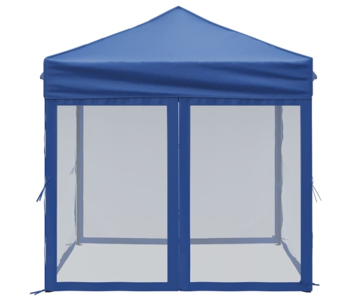 Carpa para fiestas plegable con paredes laterales azul 2x2 m