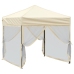 Carpa para fiestas plegable con paredes laterales crema 2x2 m