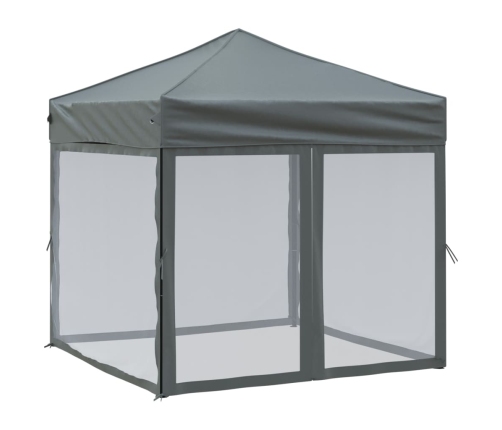 Carpa para fiestas plegable con paredes gris antracita 2x2 m