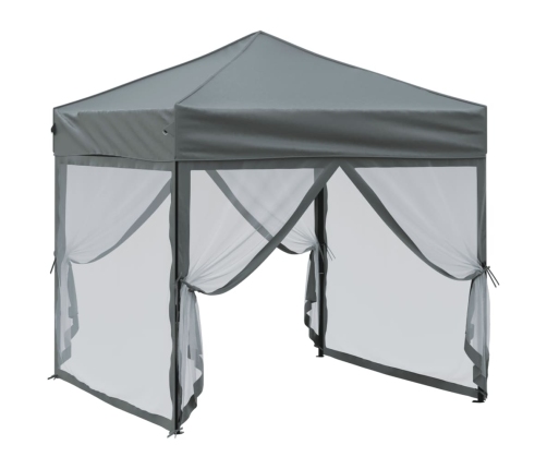 Carpa para fiestas plegable con paredes gris antracita 2x2 m