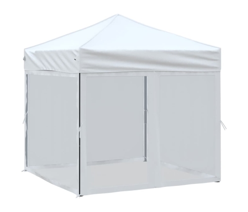 Carpa para fiestas plegable con paredes laterales blanca 2x2 m