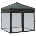 Carpa para fiestas plegable con paredes laterales negro 2x2 m