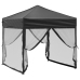 Carpa para fiestas plegable con paredes laterales negro 2x2 m