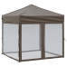 Carpa para fiestas plegable con paredes gris taupé 2x2 m