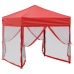 Carpa para fiestas plegable con paredes laterales roja 2x2 m