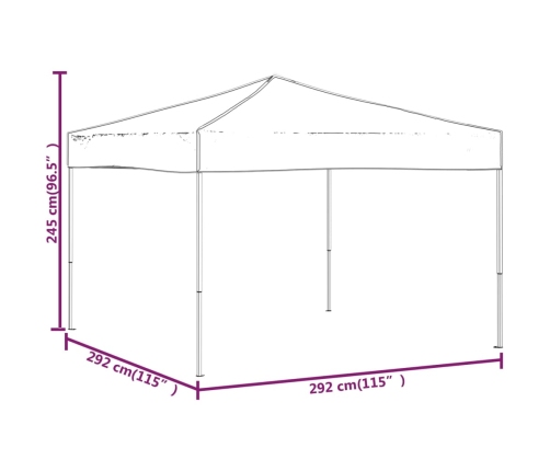 Carpa para fiestas plegable gris taupe 3x3 m