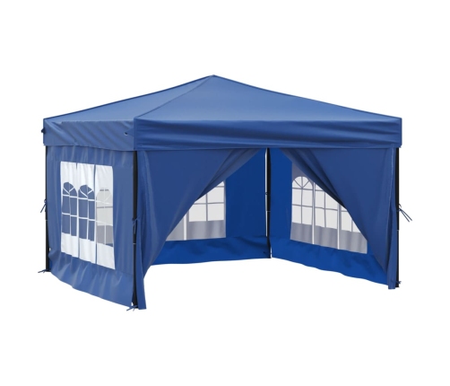 Carpa para fiestas plegable con paredes laterales azul 3x3 m