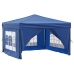 Carpa para fiestas plegable con paredes laterales azul 3x3 m