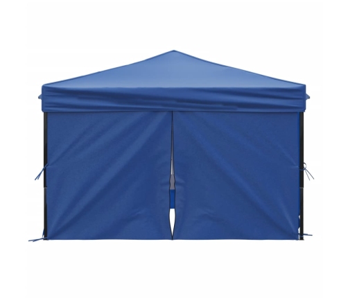 Carpa para fiestas plegable con paredes laterales azul 3x3 m