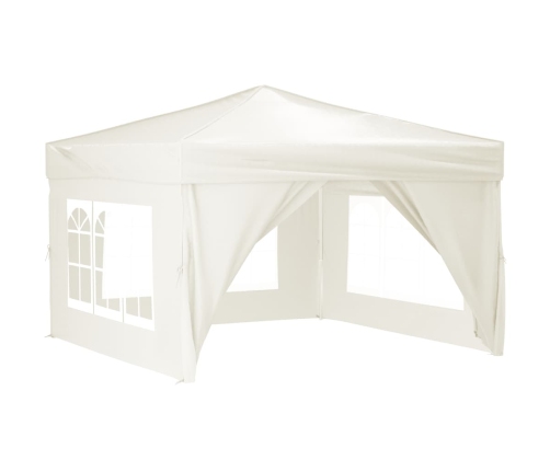 Carpa para fiestas plegable con paredes laterales crema 3x3 m