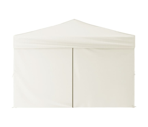 Carpa para fiestas plegable con paredes laterales crema 3x3 m