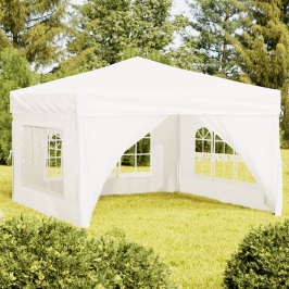 Carpa para fiestas plegable con paredes laterales blanco 3x3 m