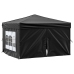 Carpa para fiestas plegable con paredes laterales negro 3x3 m