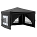 Carpa para fiestas plegable con paredes laterales negro 3x3 m