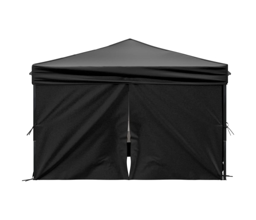 Carpa para fiestas plegable con paredes laterales negro 3x3 m