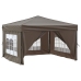 Carpa de fiesta plegable con paredes laterales gris taupe 3x3 m