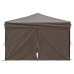 Carpa de fiesta plegable con paredes laterales gris taupe 3x3 m