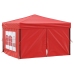 Carpa para fiestas plegable con paredes laterales rojo 3x3 m