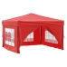 Carpa para fiestas plegable con paredes laterales rojo 3x3 m