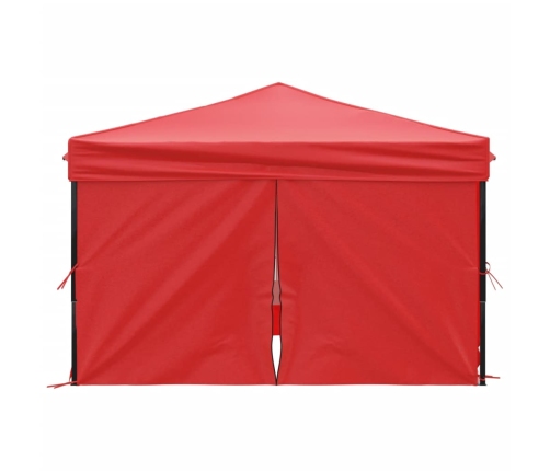 Carpa para fiestas plegable con paredes laterales rojo 3x3 m