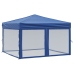 Carpa para fiestas plegable con paredes laterales azul 3x3 m